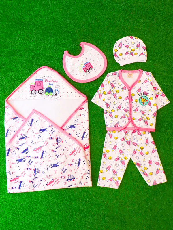 0Mth - 3Mth Space Pink 5Pcs Gift Set For Newborn HG NBGS54