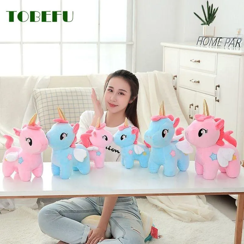 10/20cm Cute Soft Unicorn Plush Toy Animal Stuffed Plush Baby Kids Appease Sleeping Pillow Doll Birthday Gifts For Girls Childre