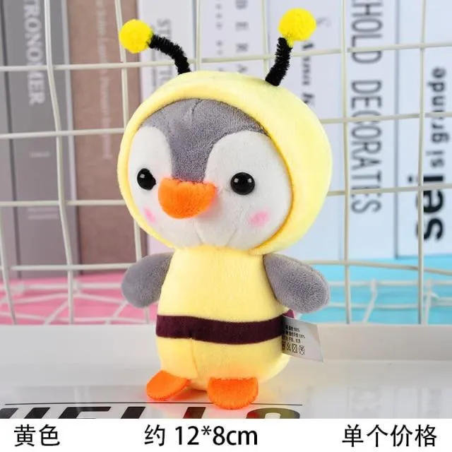 12CM Penguin Stuffed Plush Animal Pendant Keychain Doll Stroller Toys For Children Kids Small Mini Plush Toys Baby Xmas Gift