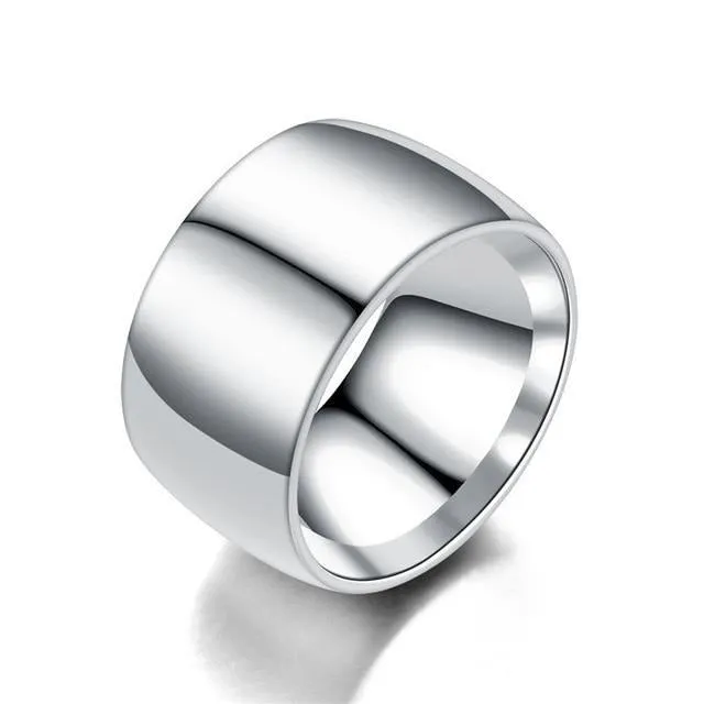 12mm Glossy Face Stainless Steel Punk Ring