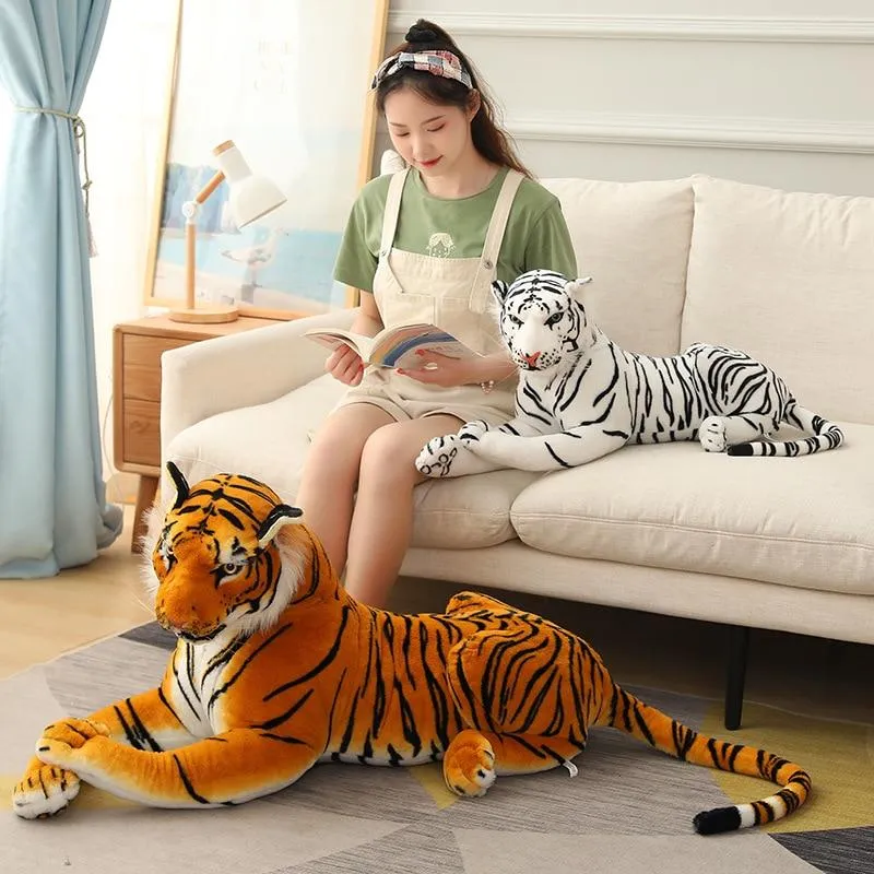 1.6m Plush Giant Tiger Toys Lifelike Stuffed Animals Toy Children's Toys Doll Kids/Boy Birthday Gift Kawaii Home Decor Christmas