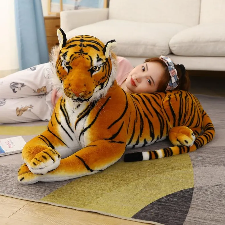 1.6m Plush Giant Tiger Toys Lifelike Stuffed Animals Toy Children's Toys Doll Kids/Boy Birthday Gift Kawaii Home Decor Christmas