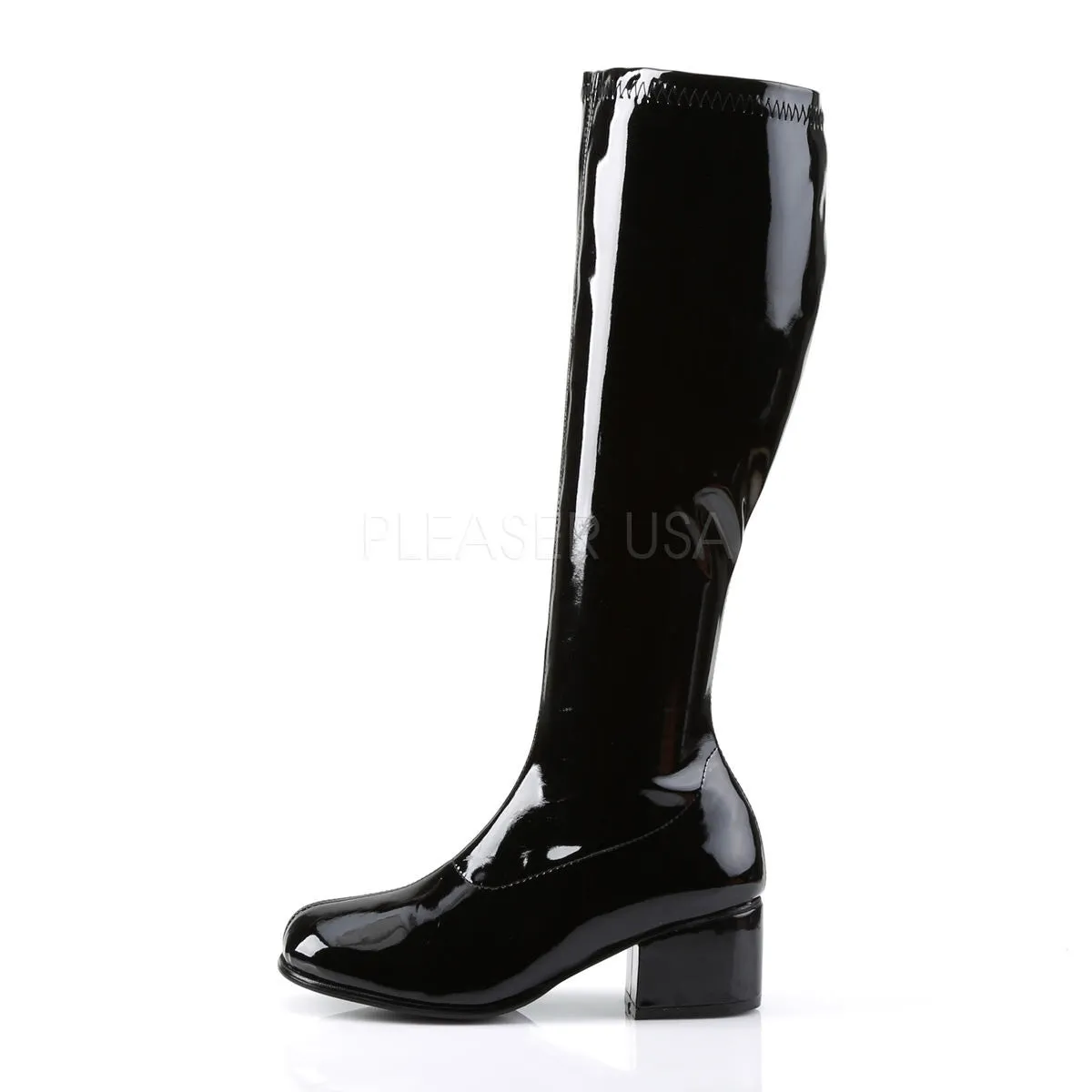 2 Inch Heel RETRO-300 Black Stretch Patent