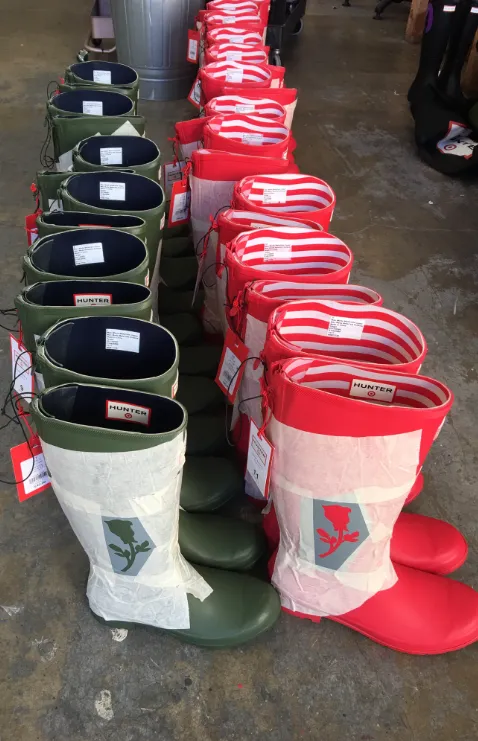 25 Pairs of Custom Painted Hunter Boots   1 Bag - Custom Order