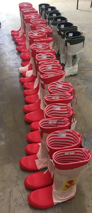 25 Pairs of Custom Painted Hunter Boots   1 Bag - Custom Order