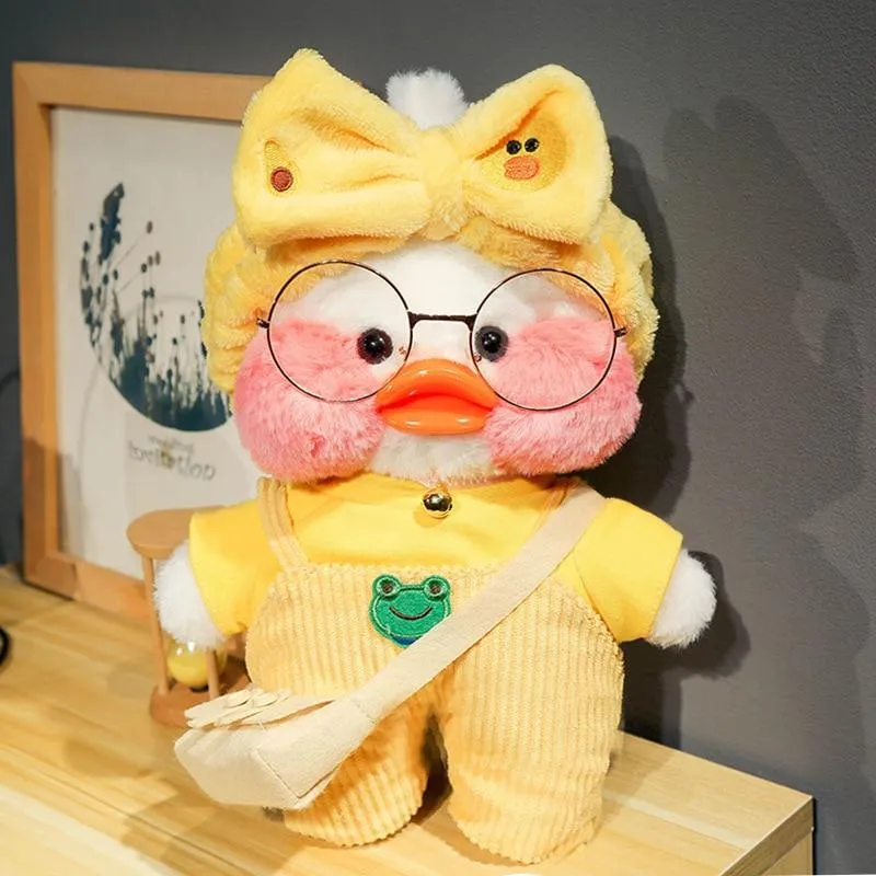 30cm Korean Cartoon Cute LaLafanfan Cafe Duck Plush Toy Stuffed Soft Kawaii Duck Doll Animal Pillow Birthday Gift for Children