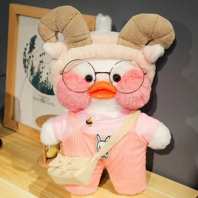 30cm Korean Cartoon Cute LaLafanfan Cafe Duck Plush Toy Stuffed Soft Kawaii Duck Doll Animal Pillow Birthday Gift for Children