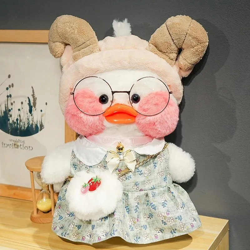 30cm Korean Cartoon Cute LaLafanfan Cafe Duck Plush Toy Stuffed Soft Kawaii Duck Doll Animal Pillow Birthday Gift for Children