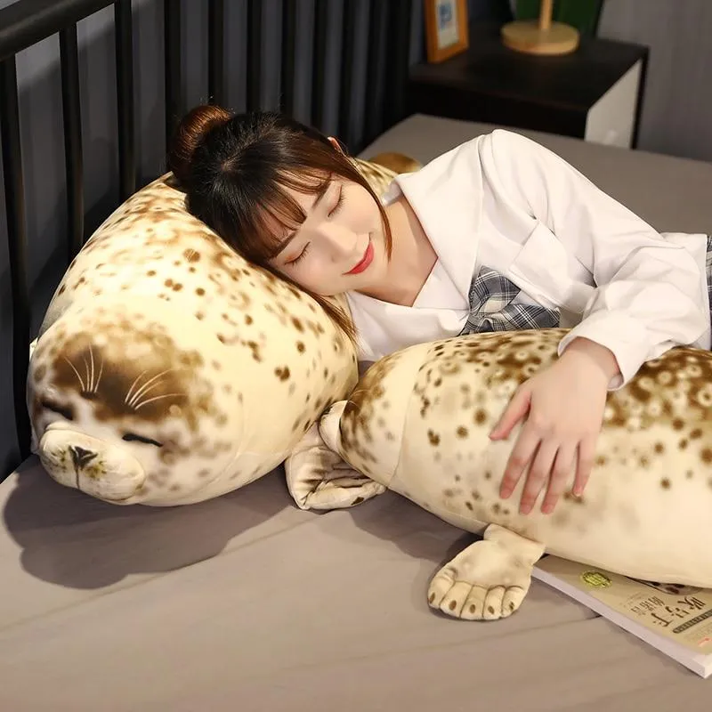 35-120cm Lovely Sea Lion Plush Toys Soft Marine Animal Seal Stuffed Doll for Kids Gift Sleeping Pillow 3D Novelty Throw Pillows