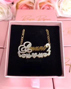 3D Heart Name Necklace