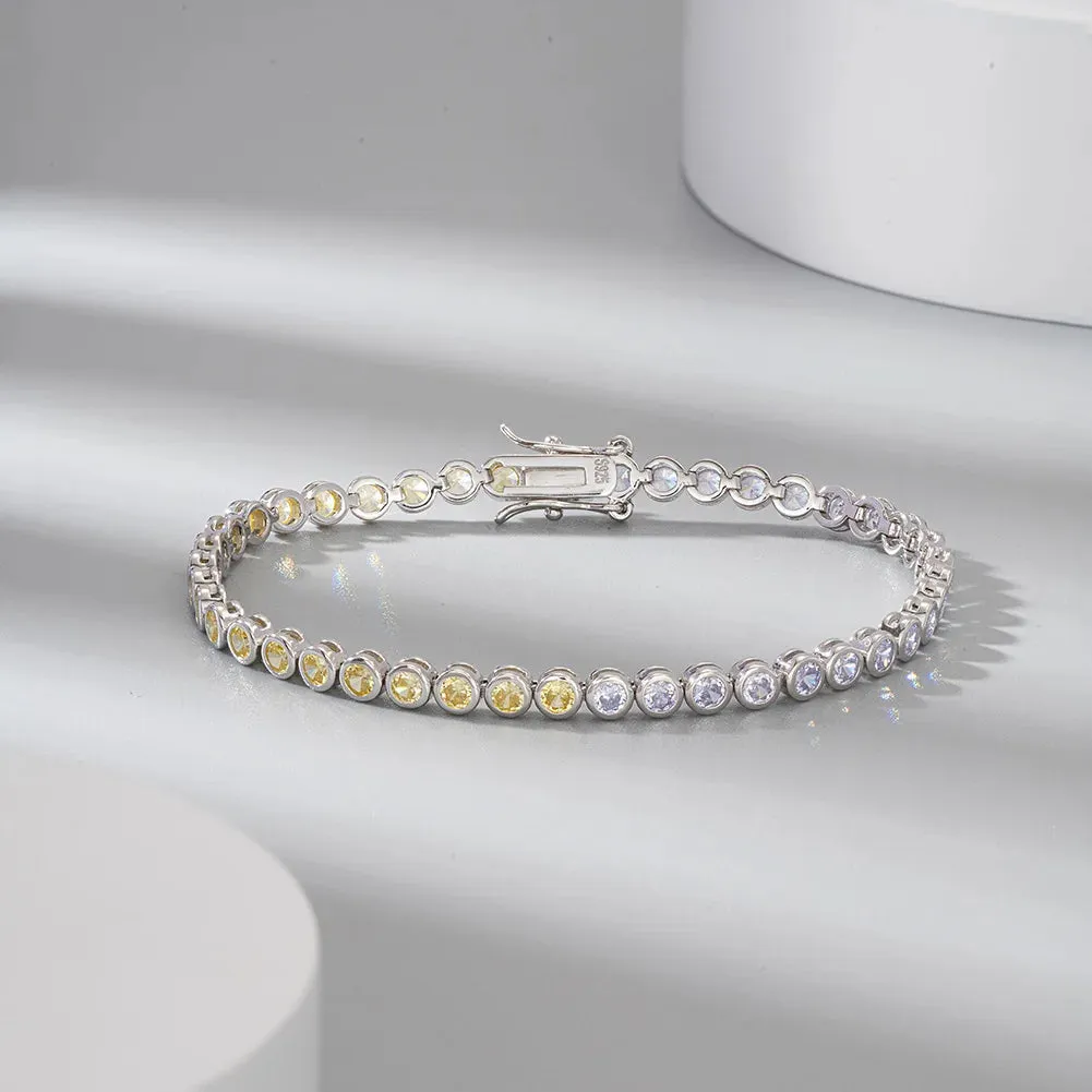 925 Sterling Silver Plated Cubic Zirconia Bangle Bracelet