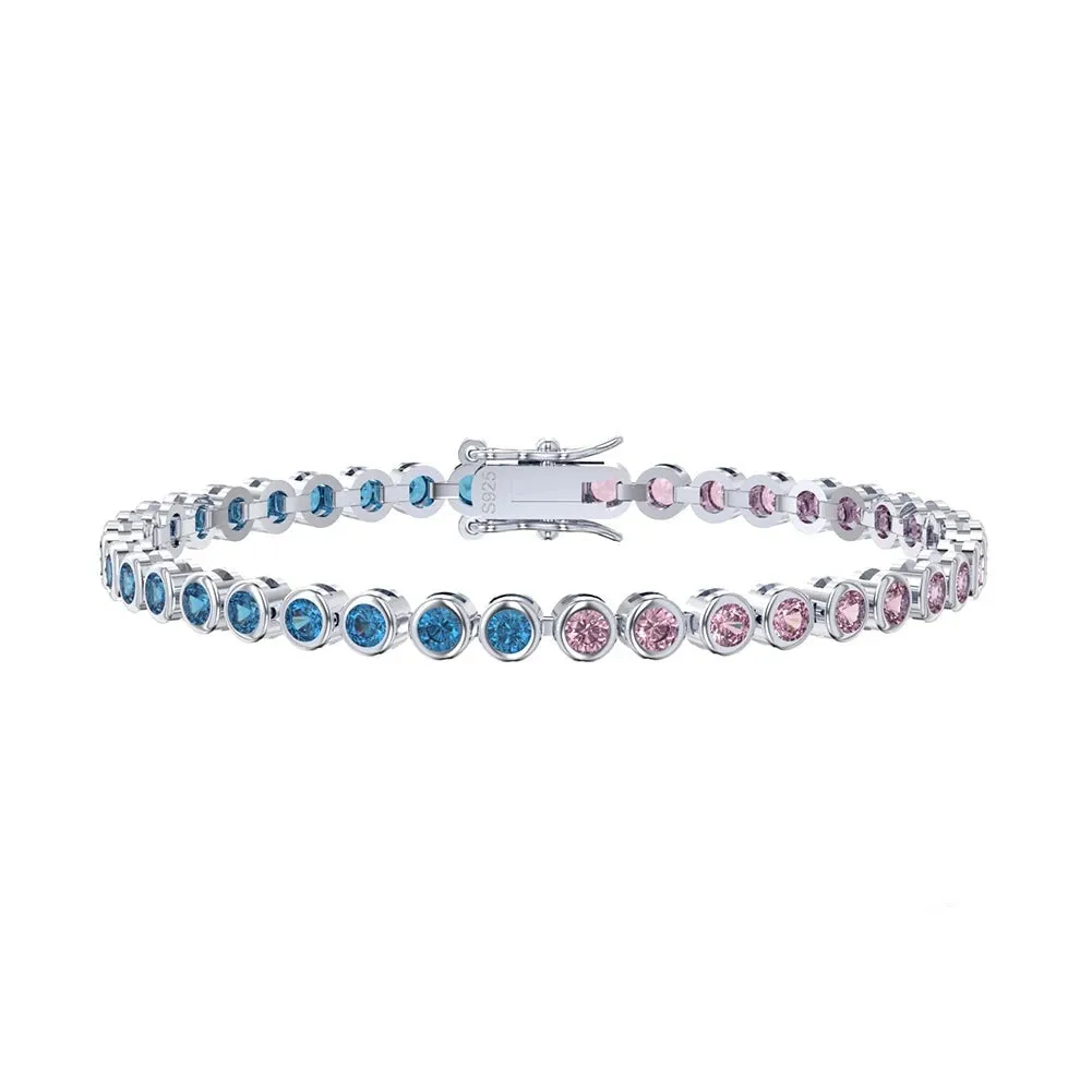 925 Sterling Silver Plated Cubic Zirconia Bangle Bracelet