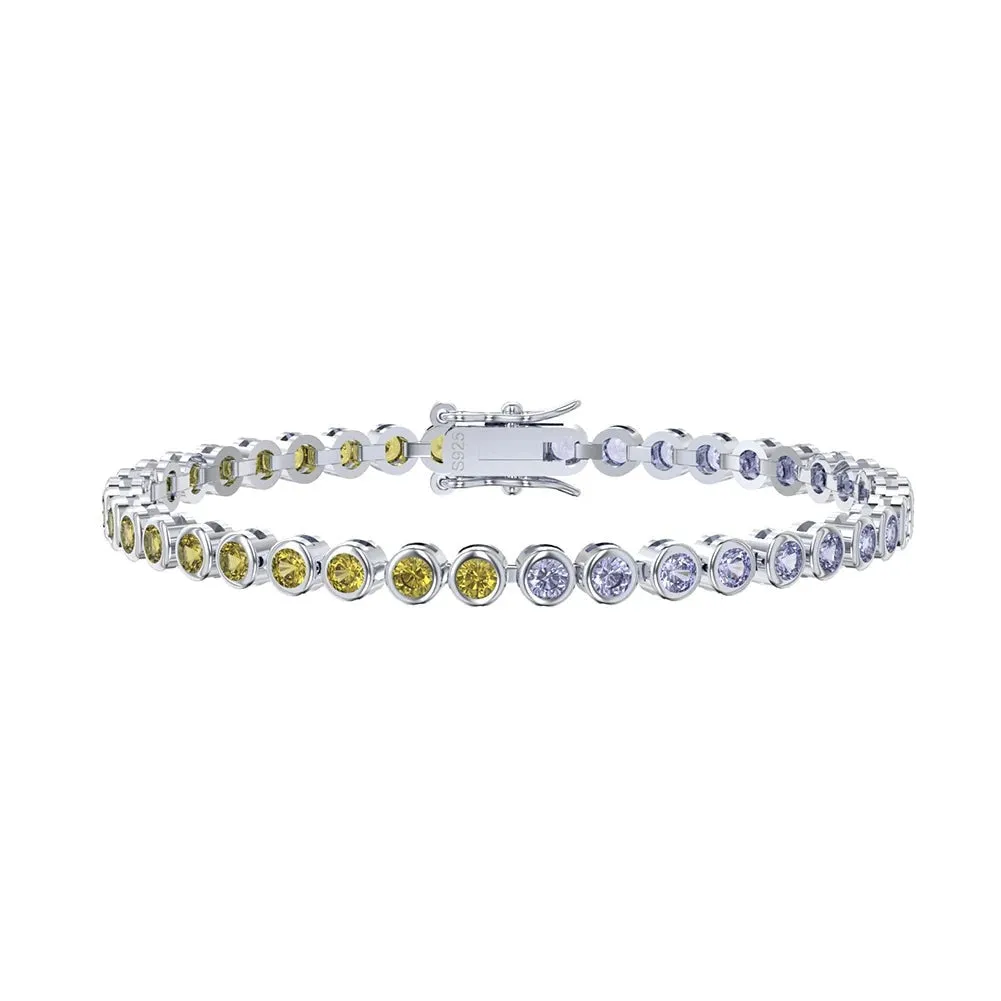 925 Sterling Silver Plated Cubic Zirconia Bangle Bracelet