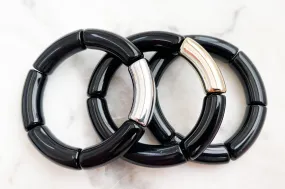 Acrylic Bamboo Bangle Bracelet Black 