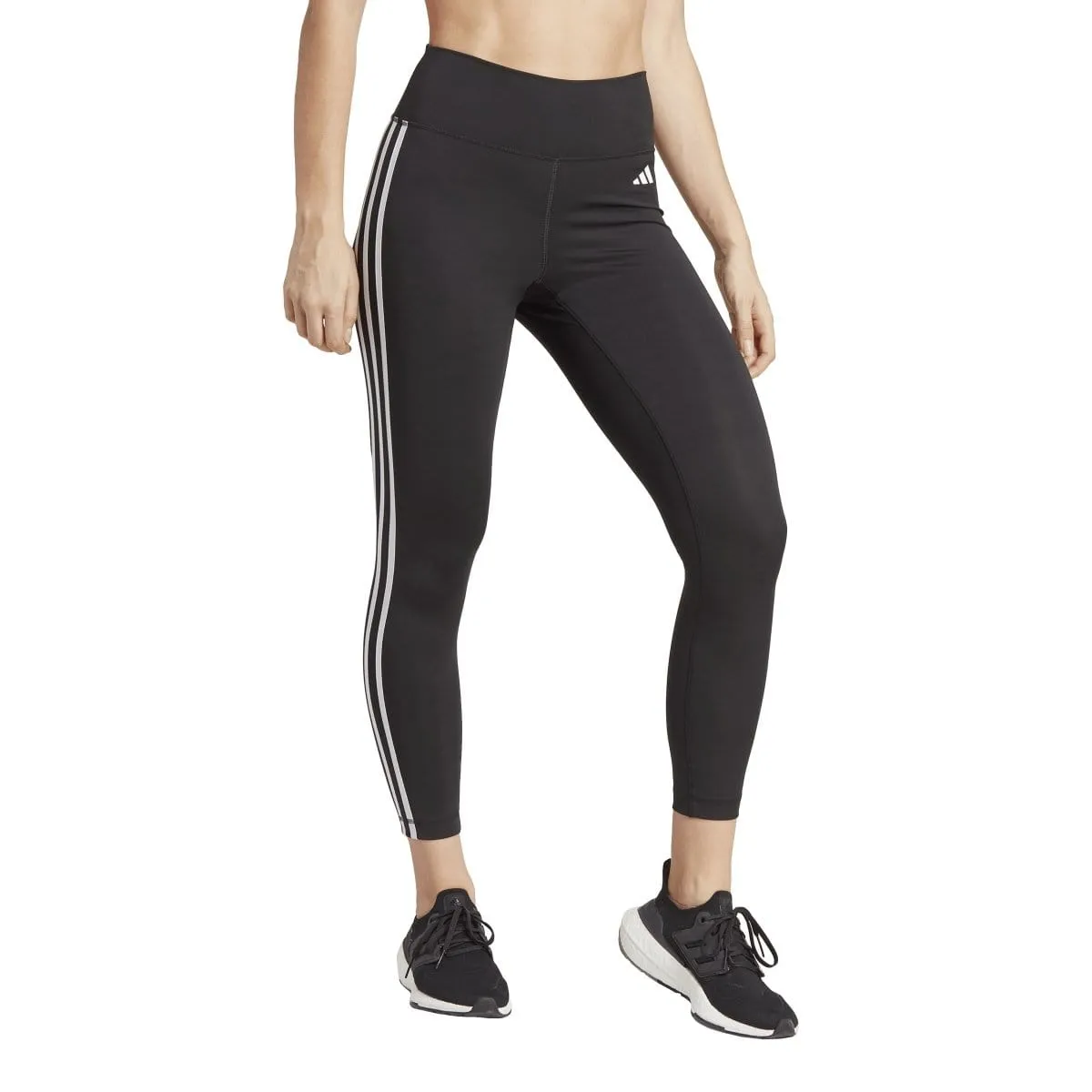 ADIDAS WOMEN'S TRAIN ESSENTIALS 3-STRIPES HIGH-WAISTED 7/8 BLACK TIGHTS