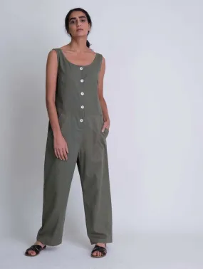 Amber Cotton & Linen Jumpsuit | Olive