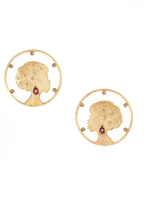 AMMANII My Lady Hoop Earrings with Pearls in Vermeil Gold