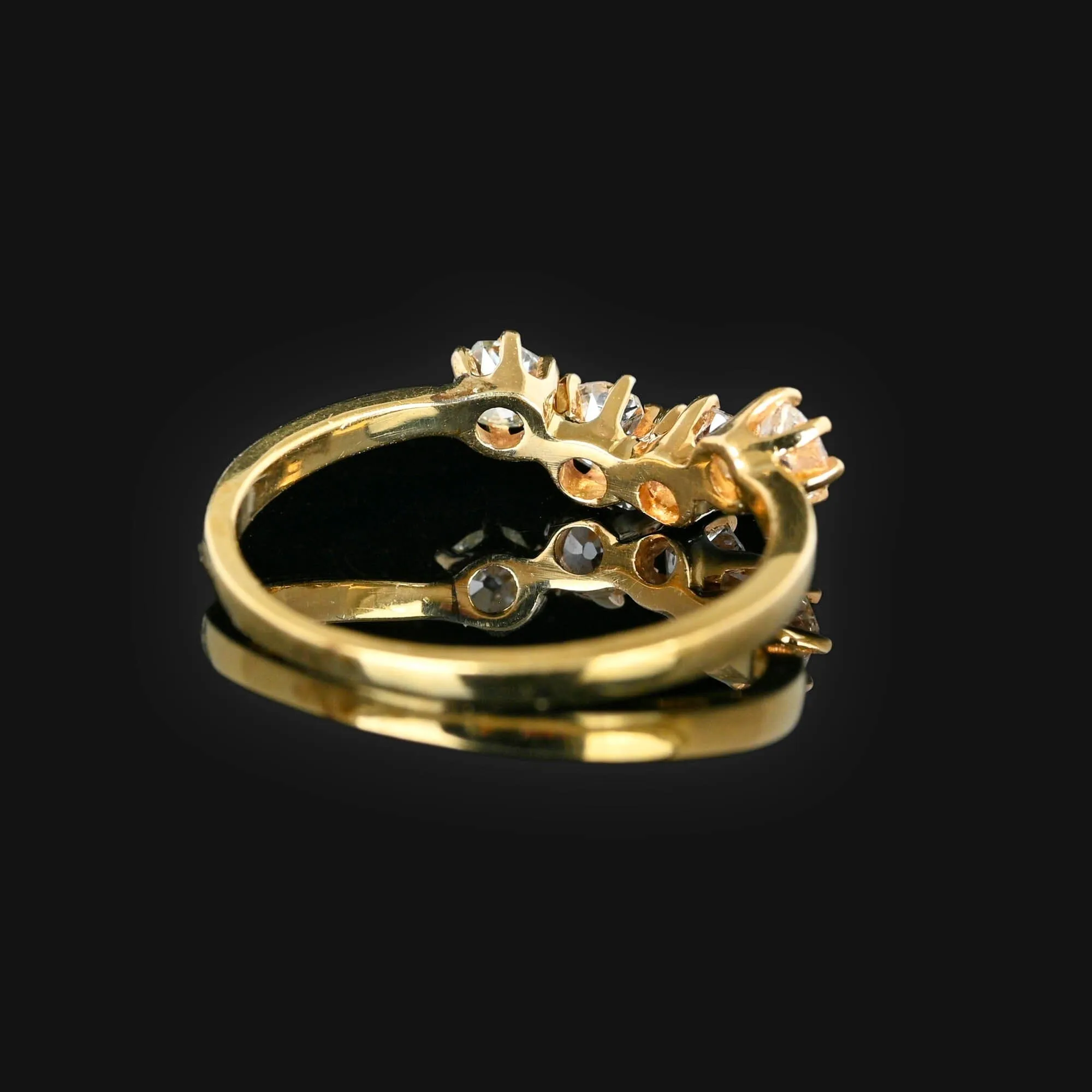 Antique 1.15 CTW Mine Cut Diamond Ring in 14K Gold