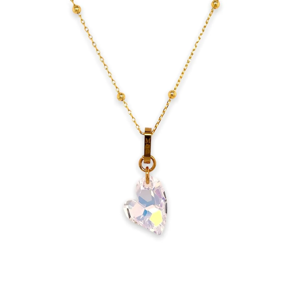 Ari Small Cupid Crystal Heart Necklace