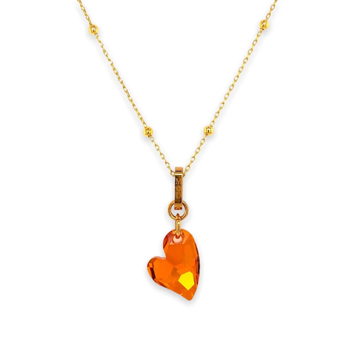 Ari Small Cupid Crystal Heart Necklace