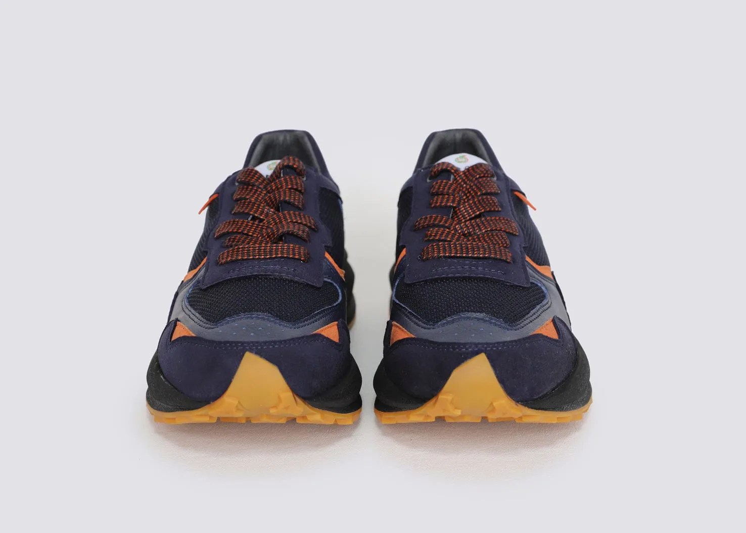 Baber-GV Men's Vegan Running Sneakers | Indigo & Orange