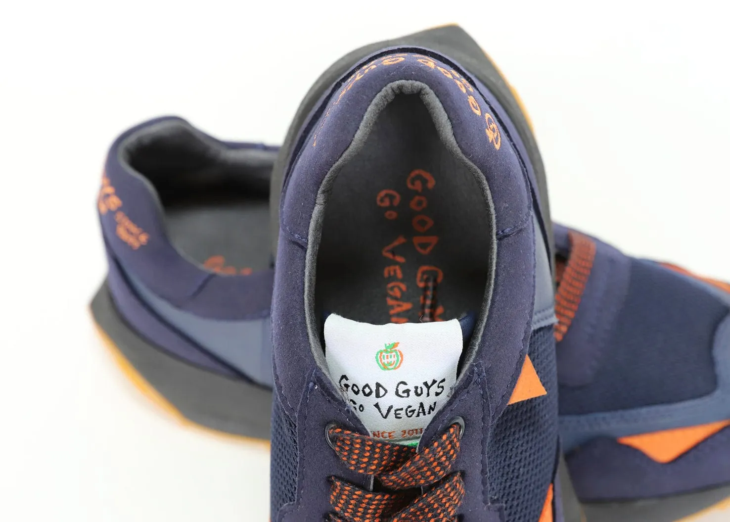 Baber-GV Men's Vegan Running Sneakers | Indigo & Orange