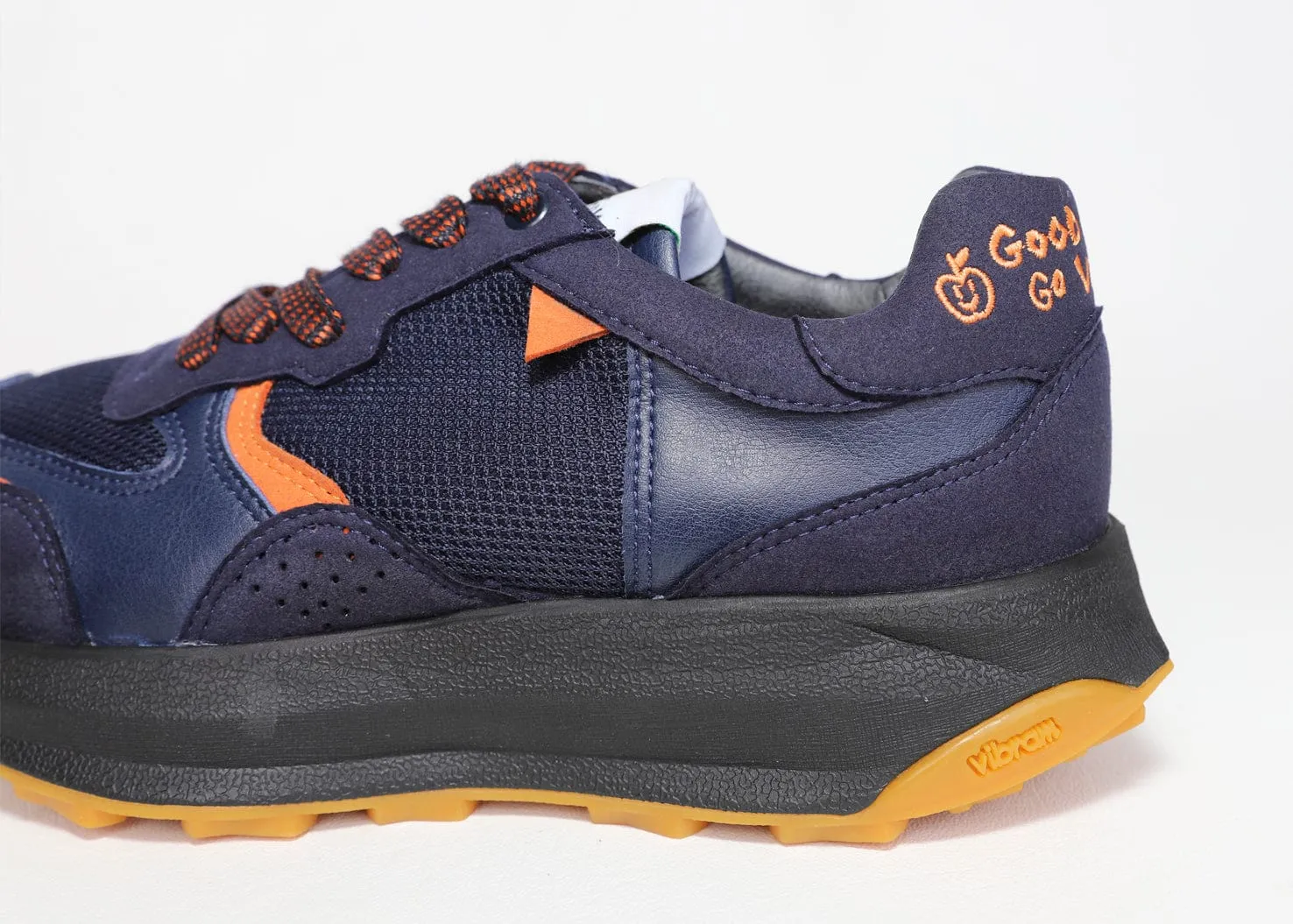 Baber-GV Men's Vegan Running Sneakers | Indigo & Orange