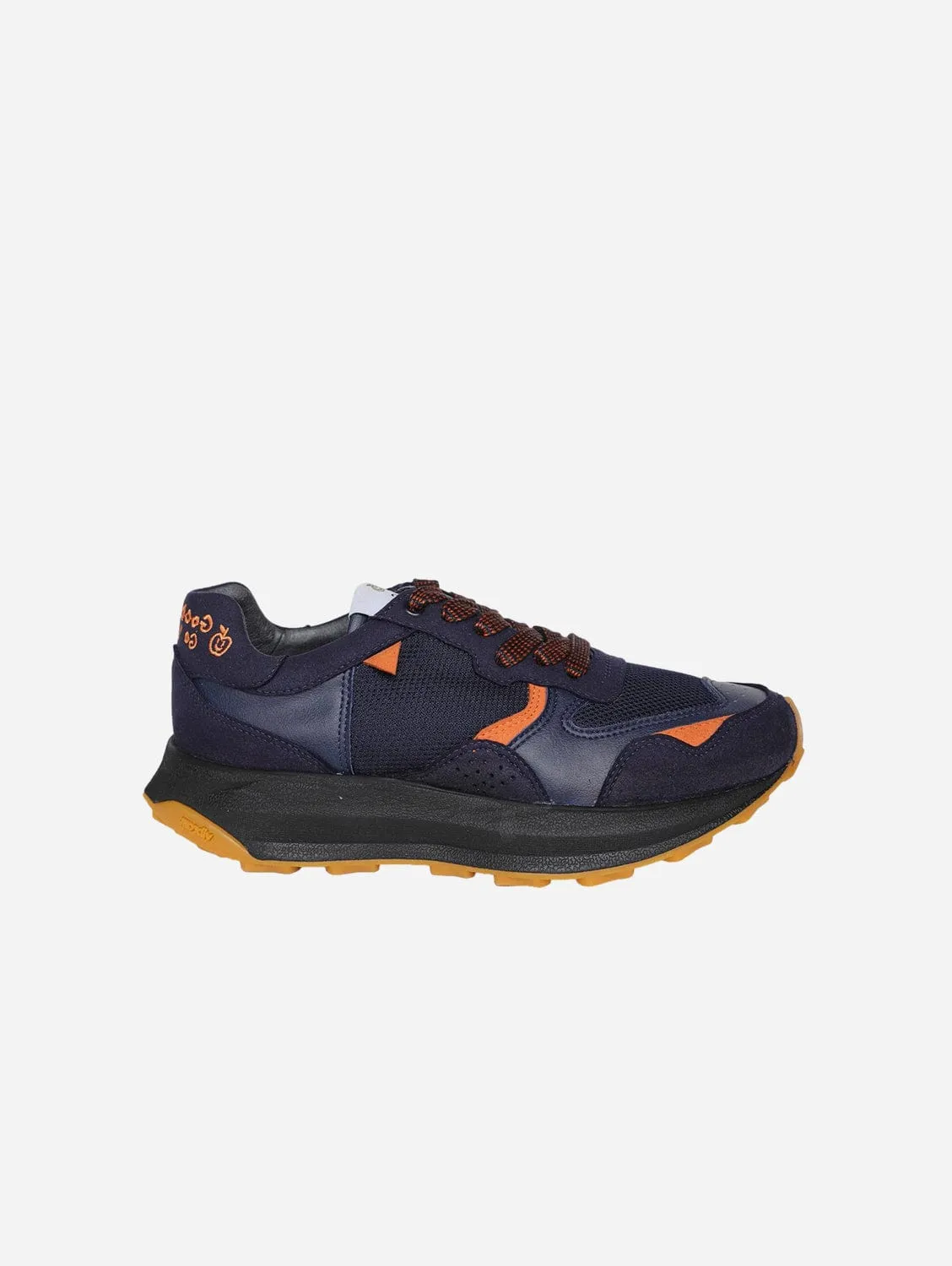 Baber-GV Men's Vegan Running Sneakers | Indigo & Orange