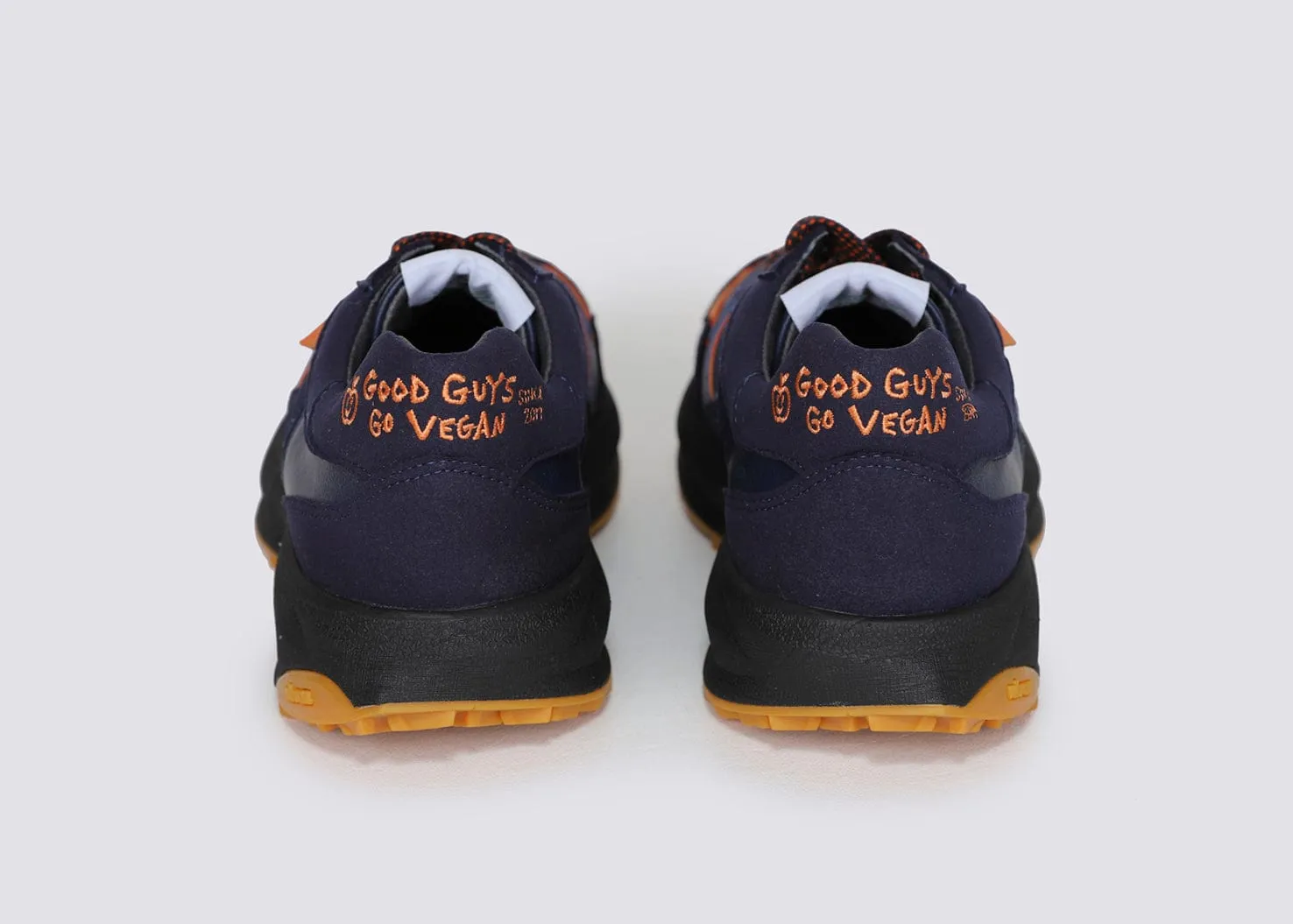 Baber-GV Men's Vegan Running Sneakers | Indigo & Orange