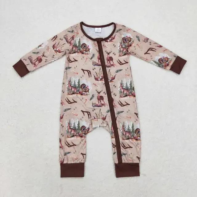 Baby Romper - Boys - Zip - Thanksgiving Turkey Deer Western