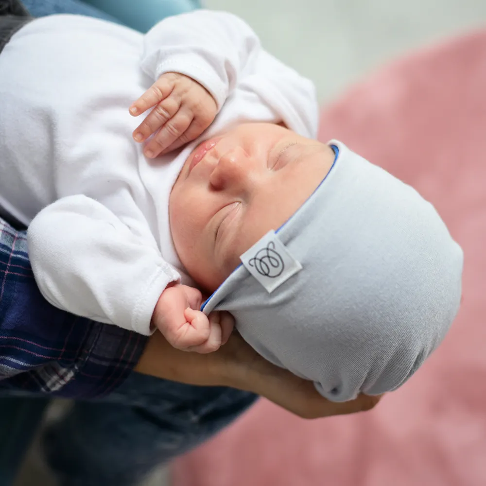 Bamboo Reversible Beanie - Cobalt - Light Blue