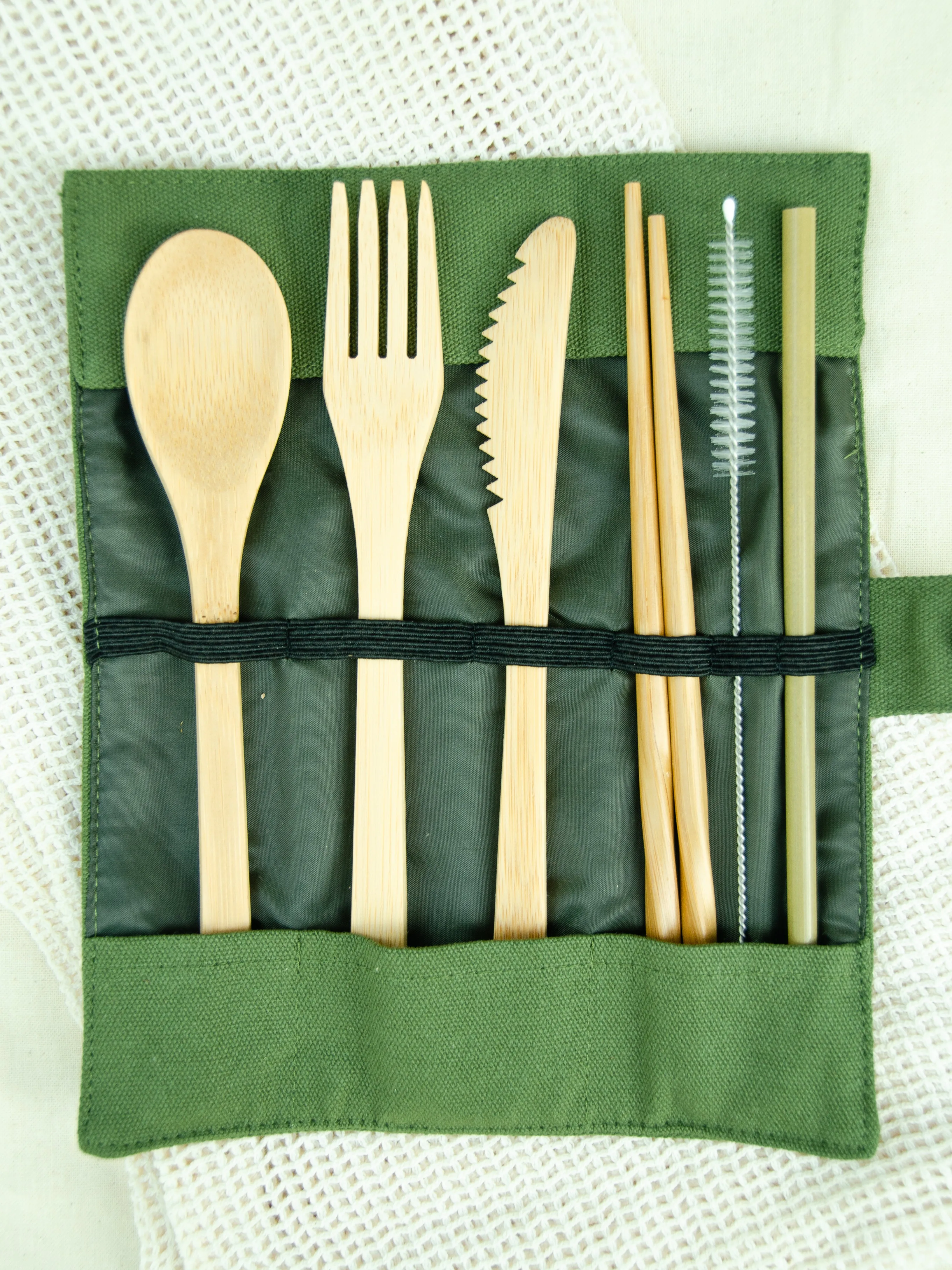 Bamboo Utensil 6 Piece Travel Set