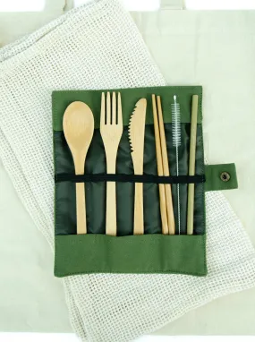 Bamboo Utensil 6 Piece Travel Set