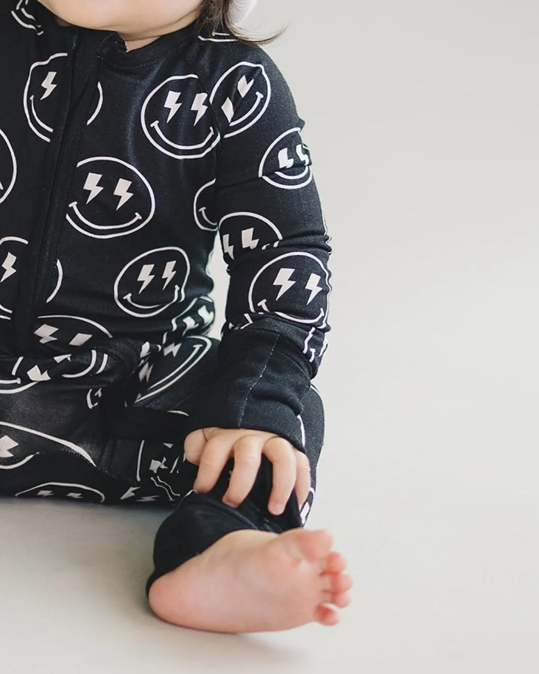 Bamboo Zip Romper | Electric Smiley