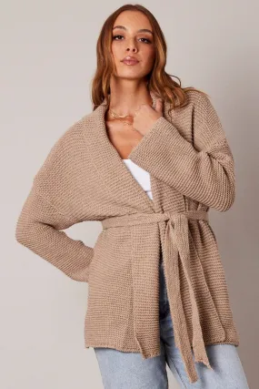 Beige Knit Cardigan