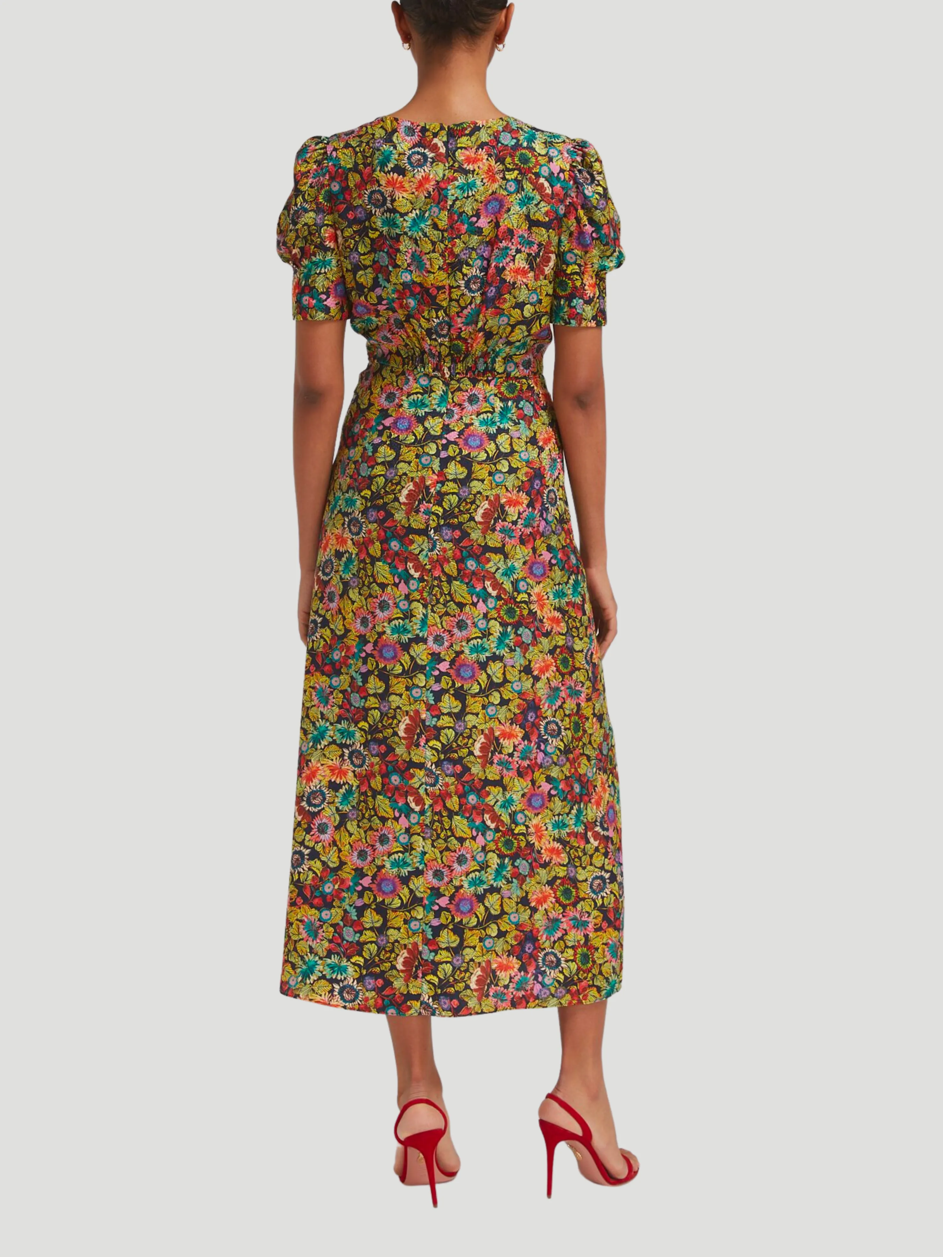 Bianca Floral-Printed Puff Sleeve Dress