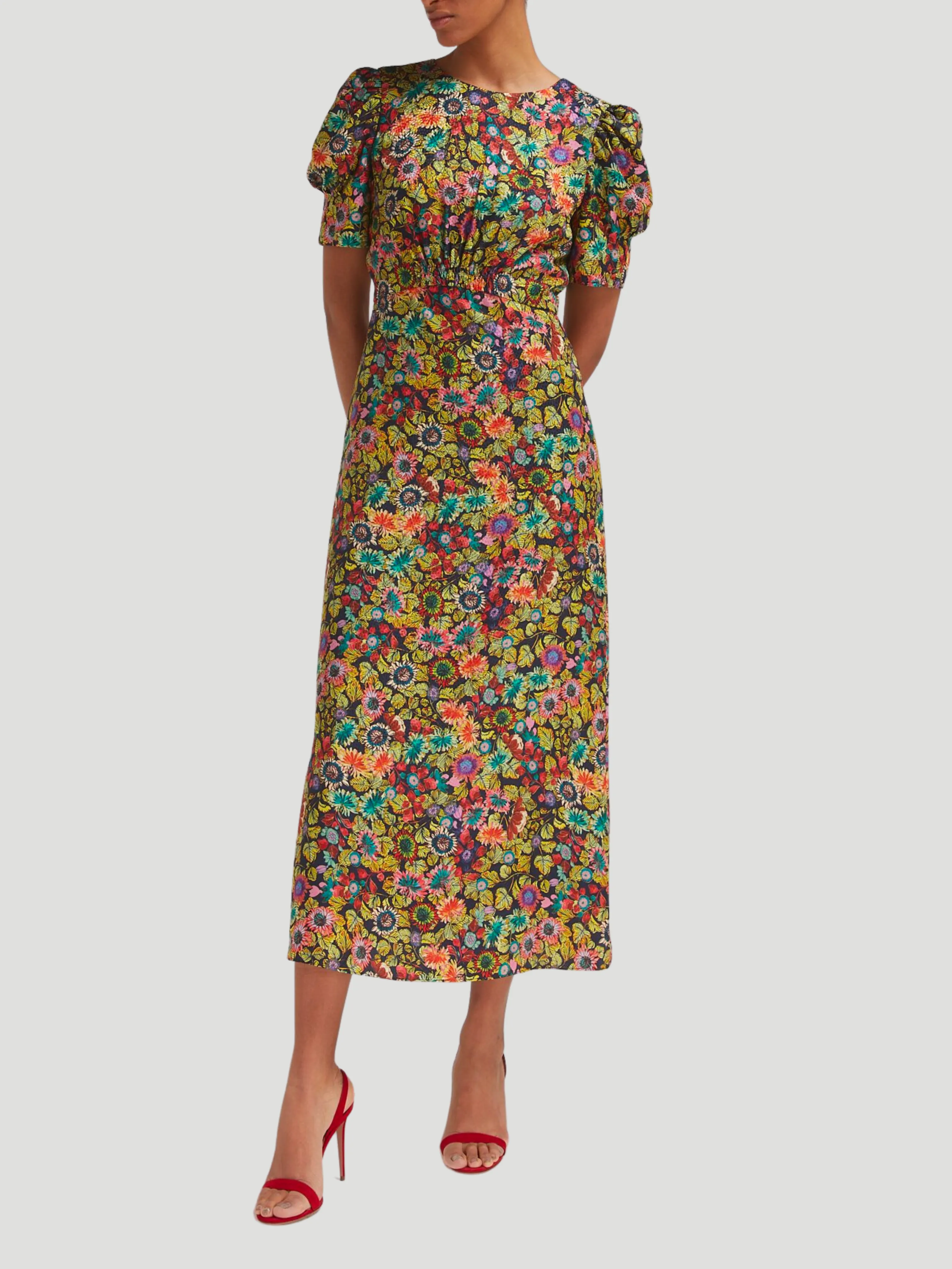 Bianca Floral-Printed Puff Sleeve Dress