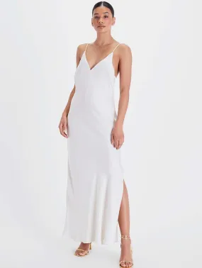 Bias Cut Lightweight TENCEL Modal Vegan Silk Slip Gown | Snow White