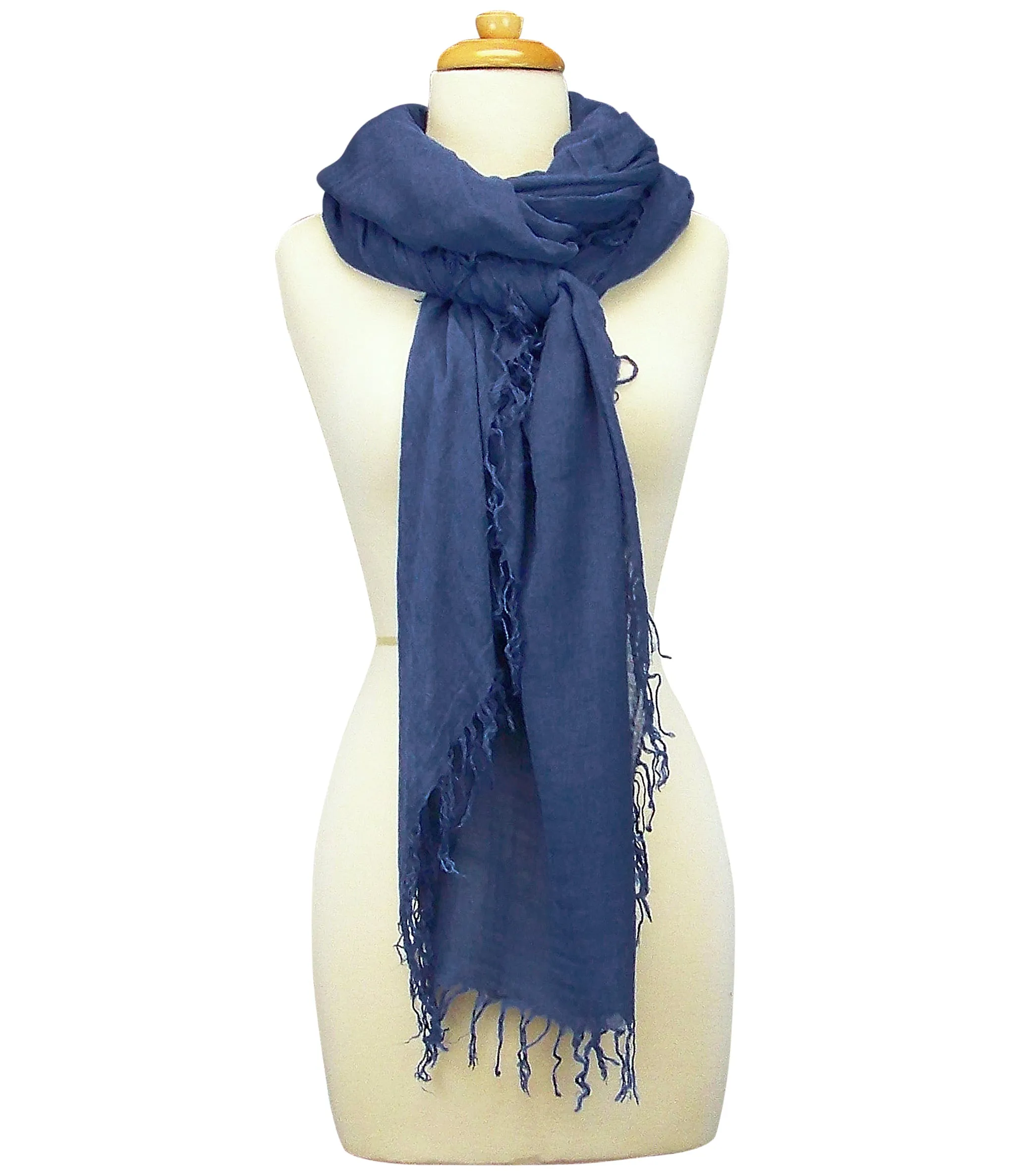 Blue Pacific Tissue Modal and Cashmere Scarf in Denim Blue