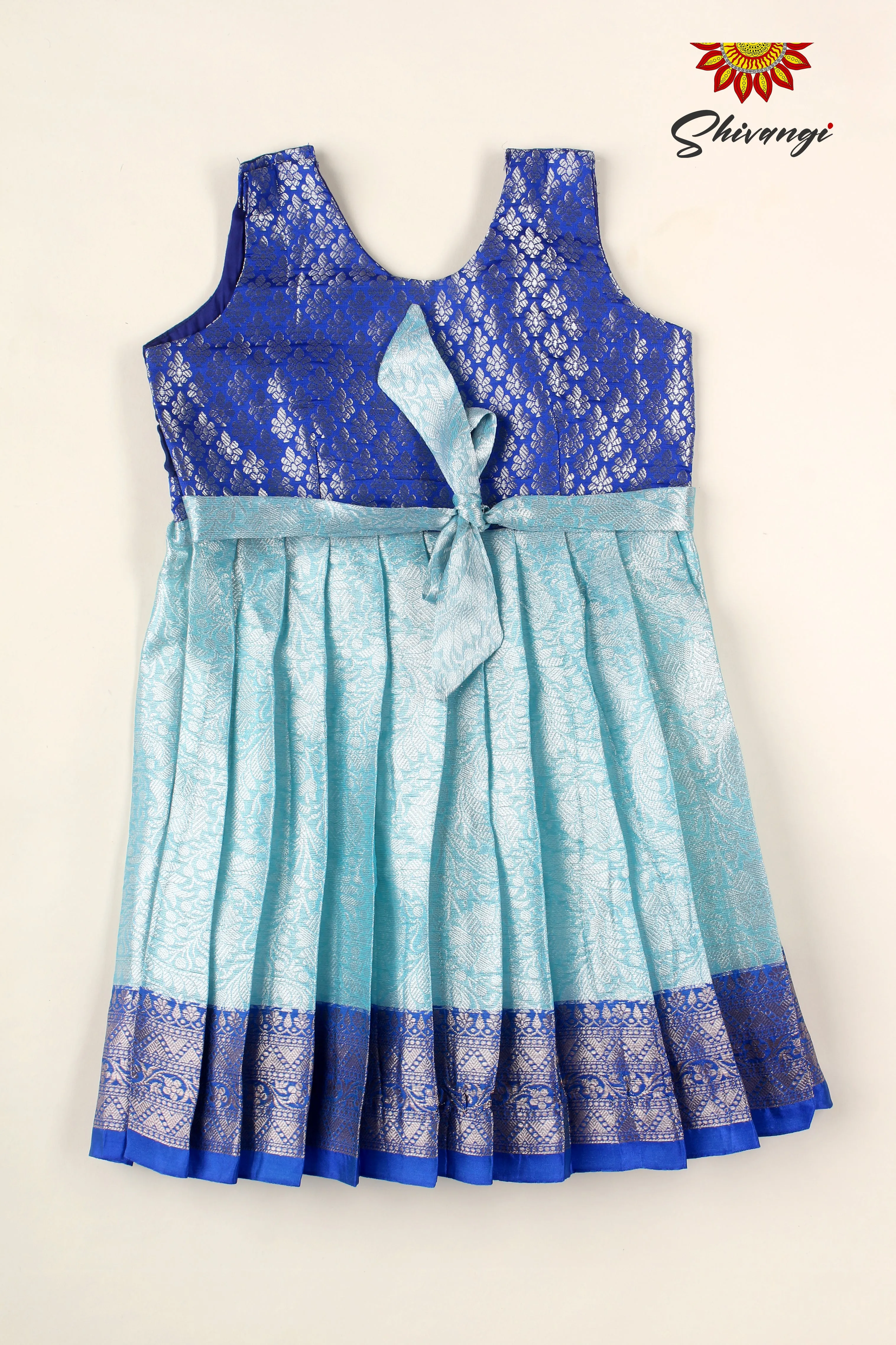 Blue Silver Rose Baby Frock For Girls!!!