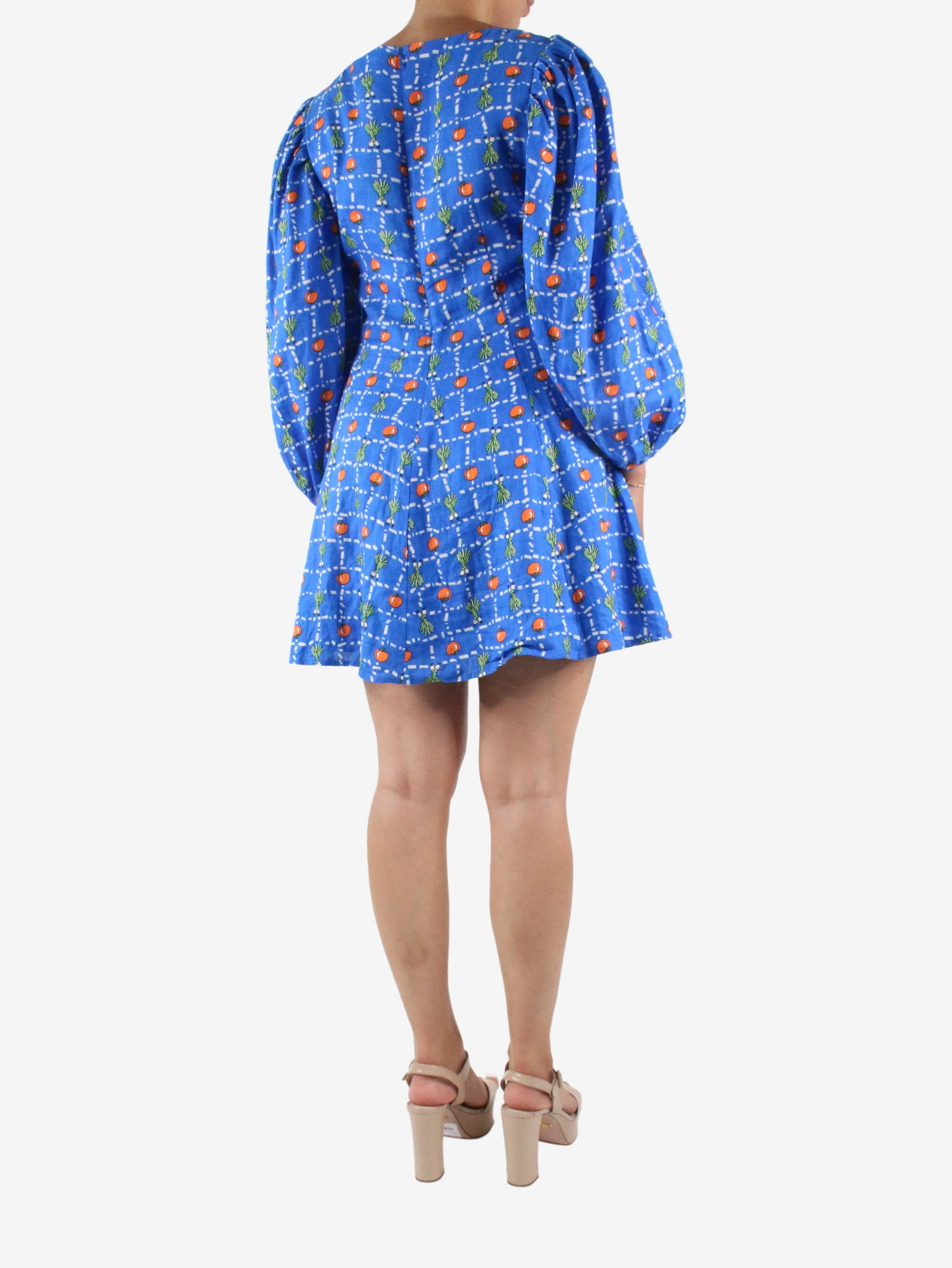 Blue tomato and spring onion printed dress - size US 8