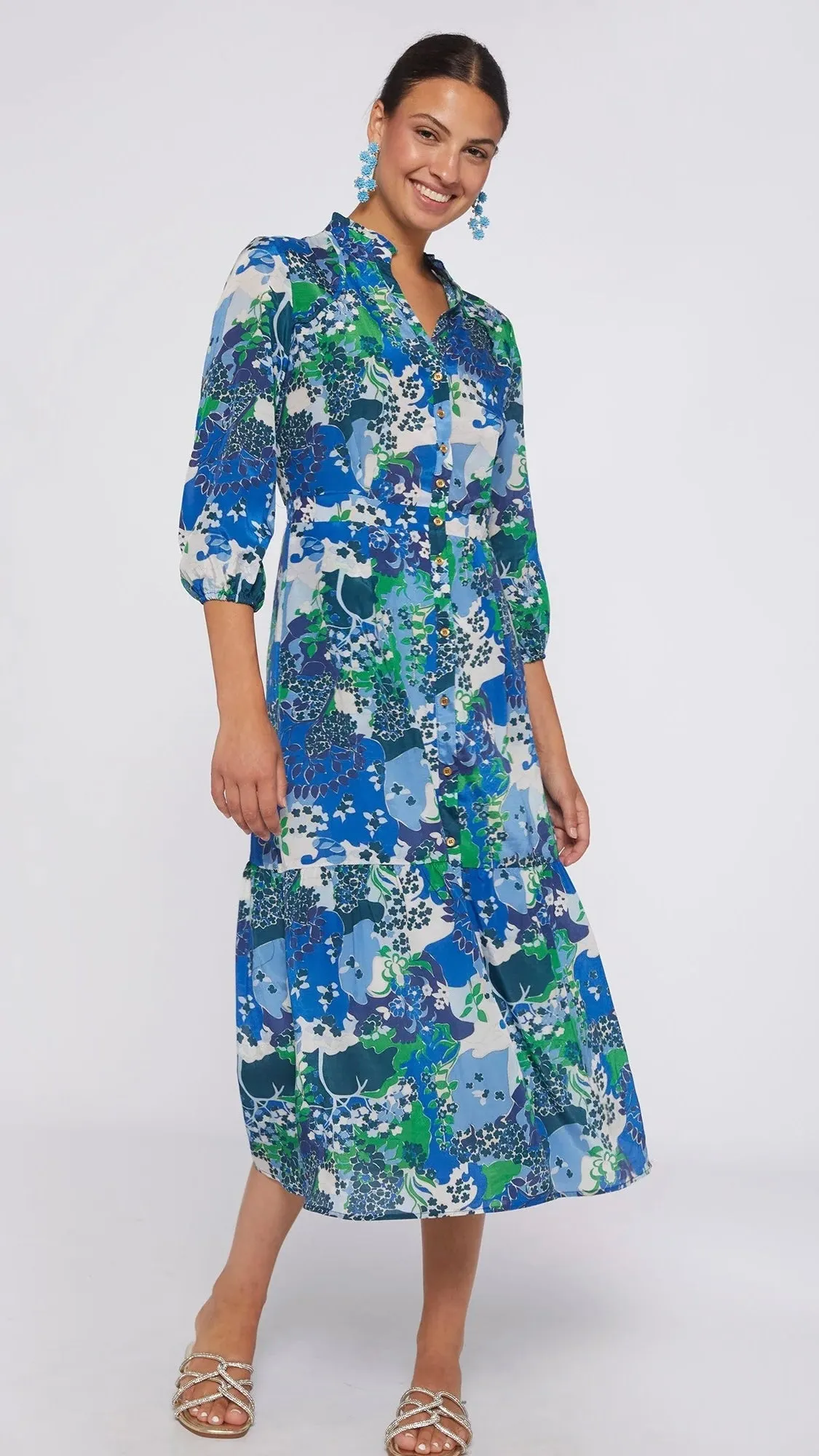 BRIELLE BLUE BLOSSOM DRESS