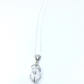 Caged in Silver Herkimer Diamond Pendant