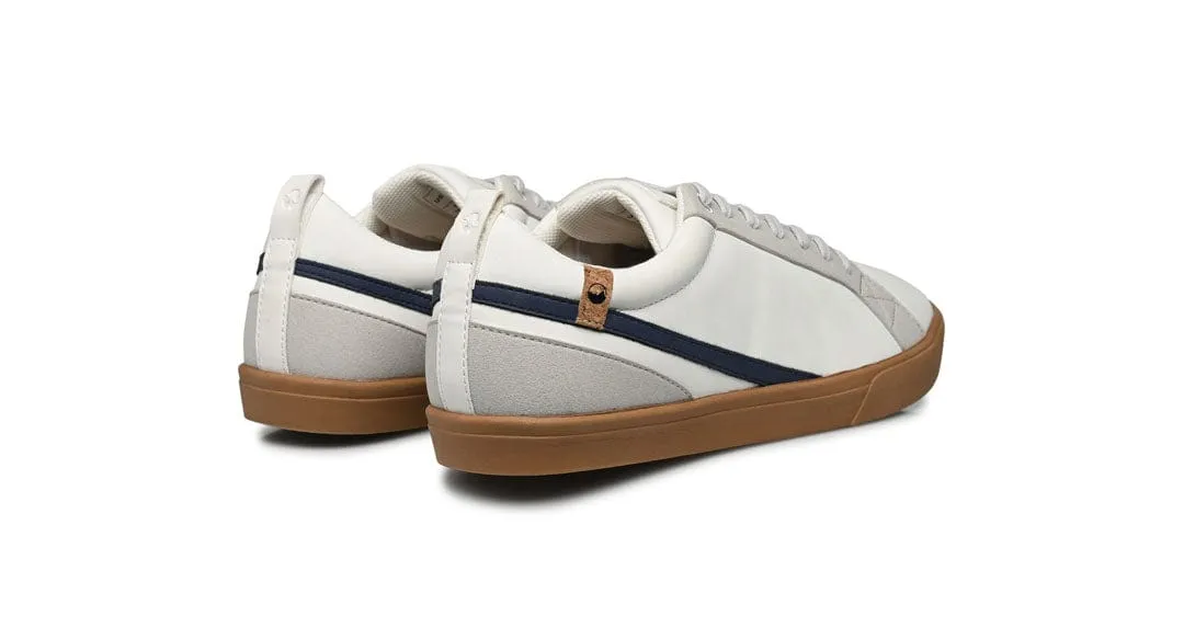 Cannon VL Men's Vegan Leather Sneakers | White & Navy