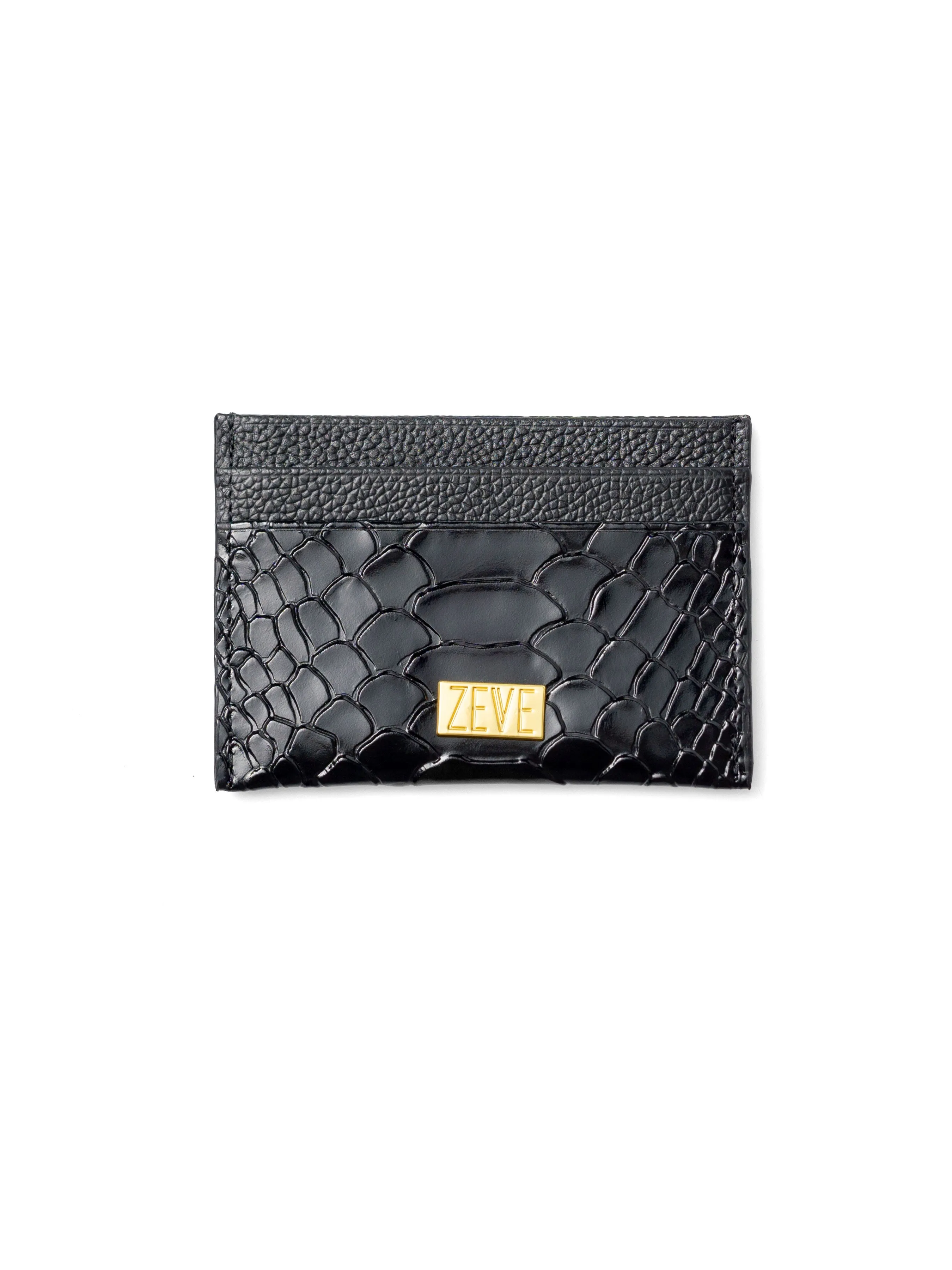 Card Holder - Black Phyton Leather