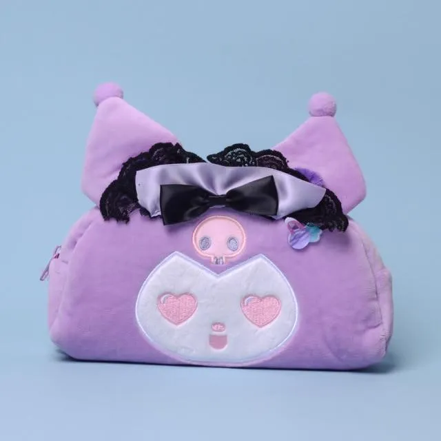 Cartoon Stuffed Animals Melody Cinnamorol Kirby Kuromi Plush Bag Kawaii Cute Soft Drawstring Pocket Coin Purse Plushie Toys Gift