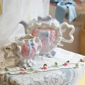 Ceramic Pink Love Teapot Plate - Kimi