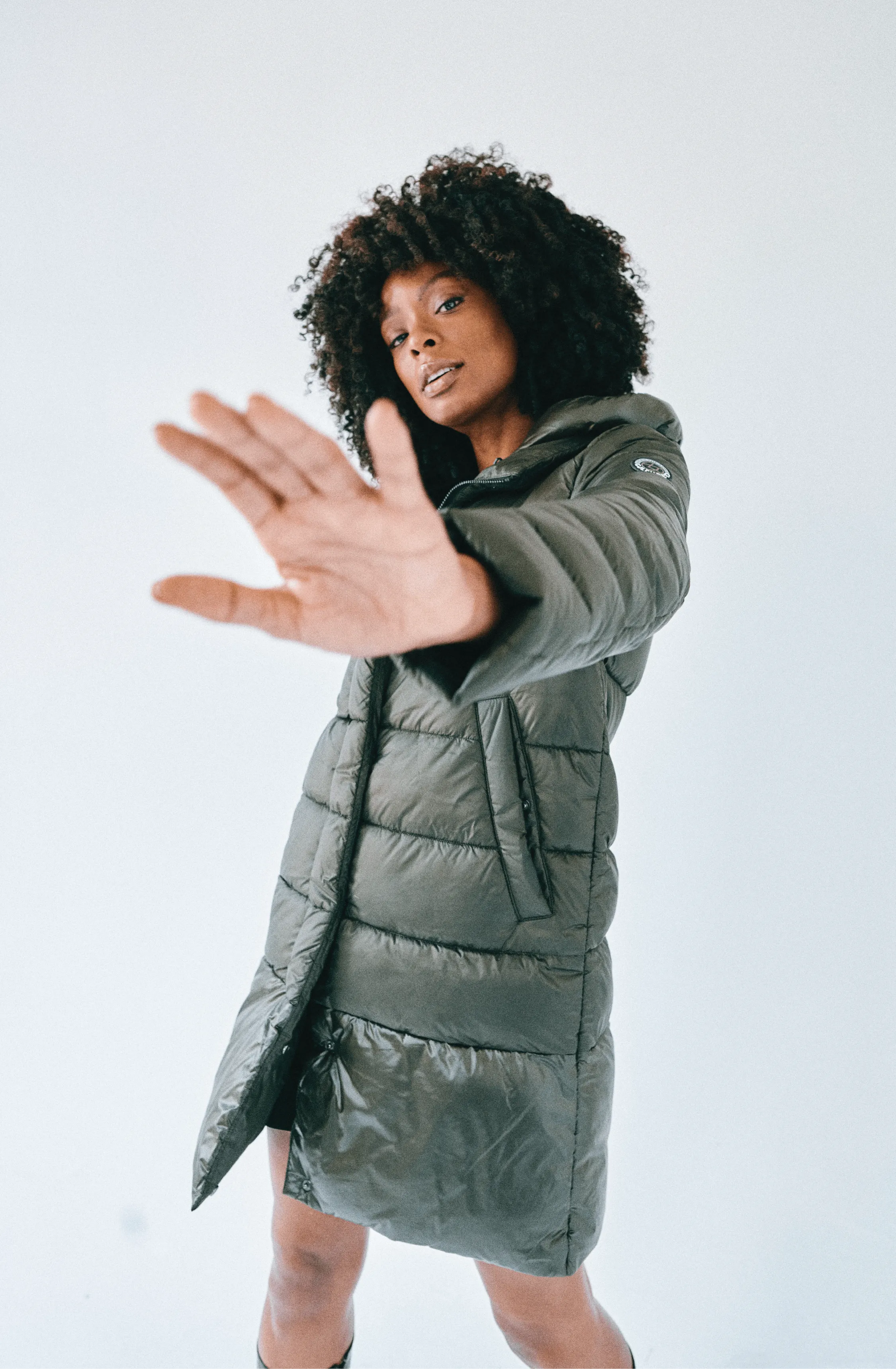 Chepstow Recycled Vegan Long Puffer Jacket | Olive Green