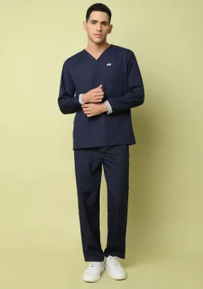 Classic Men's 5-Pocket Longsleeves (Navy Blue) Scrub