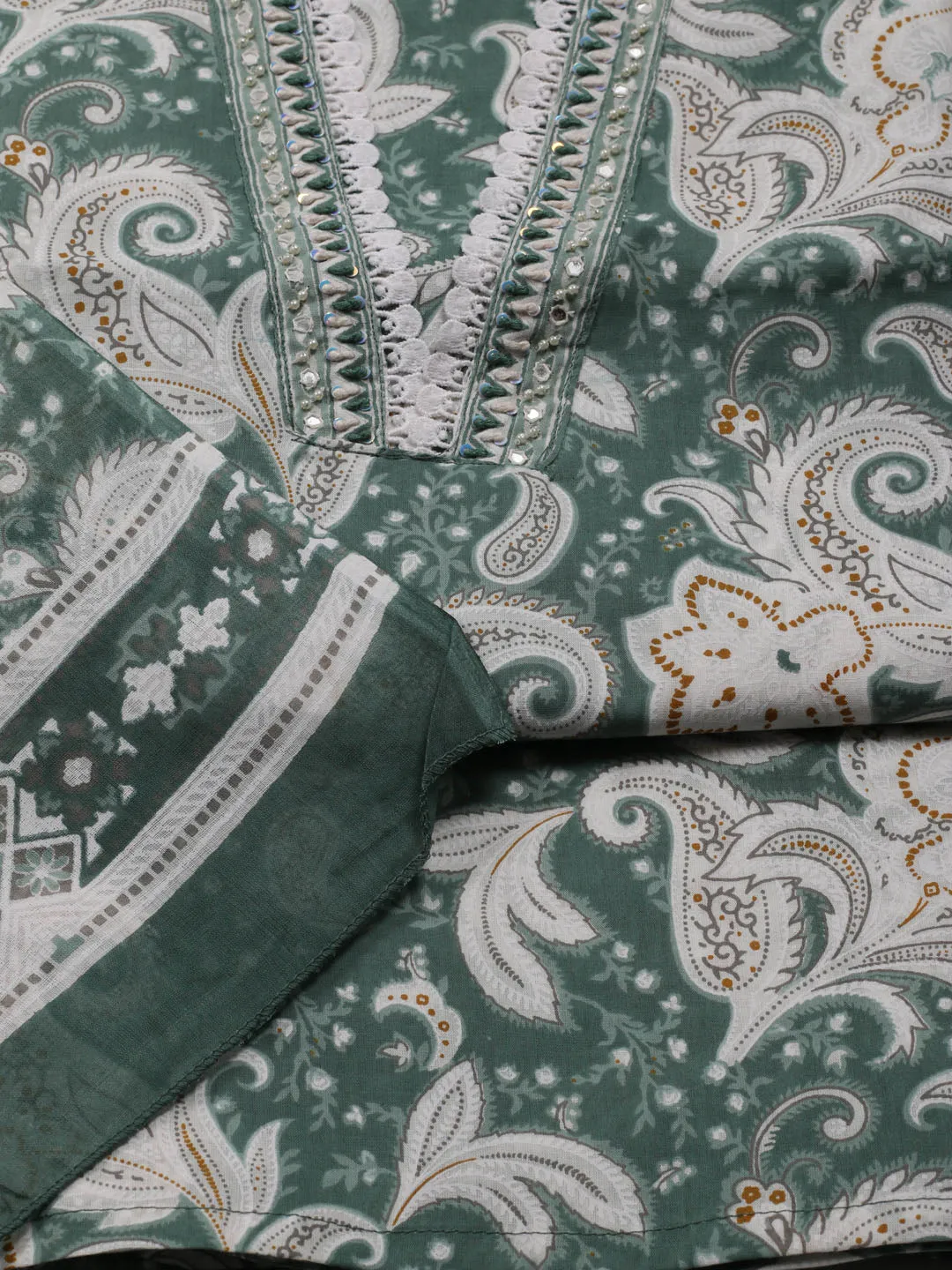 Cotton Printed Cotton Unstitched Suit